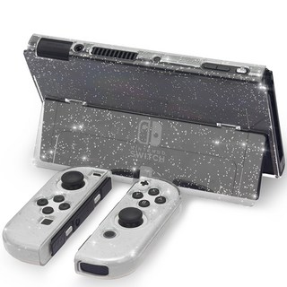 Hohu Nintendo Switch OLED 透明閃光外殼 閃光, 1個, 單一商品