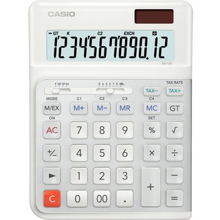 CASIO 卡西歐 人體工學設計 3度 計算機 DE-12E, 1個, 白色