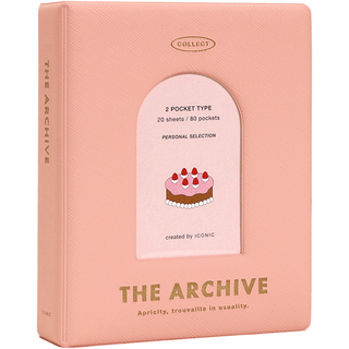 ICONIC Archive 雙格卡冊 照片小卡 拍立得相簿, 02 粉紅色, 20張