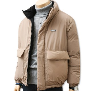 男款高領雙面保暖填充外套