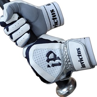 Invictus 棒球打擊手套 雙手穿戴, 海軍藍 + 灰色, 1個