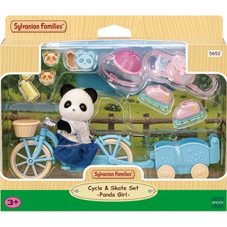 EPOCH Sylvanian Families 森林家族 5652 熊貓女孩的自行車與滑輪組, 1套
