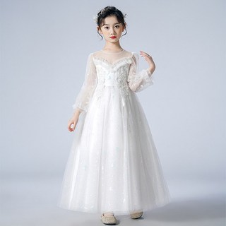 Orenjidamom 女童V領荷葉邊蝴蝶結傘狀洋裝