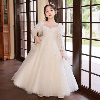 Orange Damom 女童領口珍珠荷葉邊斜裁洋裝