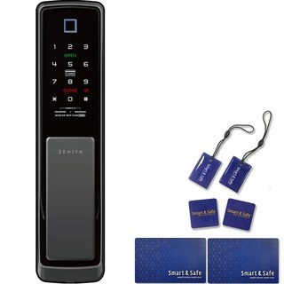 Zenith 自行安裝無鑽孔推拉式指紋辨識密碼鎖 含數位把手電子門鎖 智慧組合包, 顧客自行安裝, Z900SF