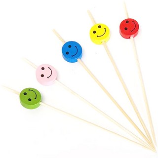 竹製微笑水果籤 9cm MP067, 1個, 100入