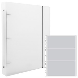 Recoz Photo Pocket 綁帶式活頁本 3格, 白色, 50張