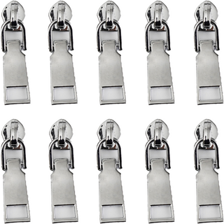服裝材料5號金屬拉鍊頭, 10個, 鉻銀