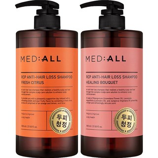 MED:ALL RCP頭皮清淨洗髮精套組 柑橘香 800ml+療癒花香 800ml, 1組