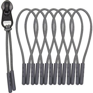 手柄金屬尖端裝飾拉鍊頭, 8個, 灰色