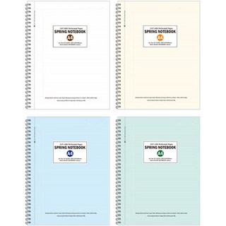 미소로 4000 A4 스프링 노트 2285 4종 세트, 화이트, 베이지, 블루, 민트, 1세트