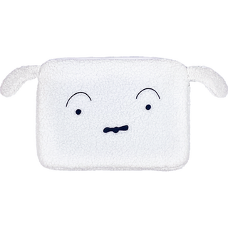 Shinchan 蠟筆小新 小白圈圈絨平板筆電收納包, 1個, 白色