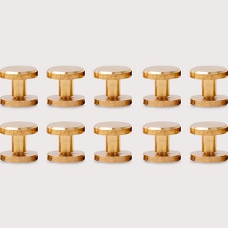 黃銅平面鉚釘 5mm 10入, 單一顏色, 10個