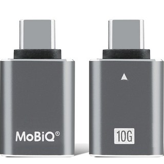MoBiQ Type-C USB 3.2 轉 Type-A 轉換 OTG 10Gbps 高速迷你轉接頭 太空灰 2入, EM-CTA2P