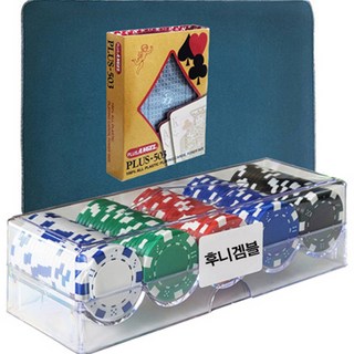 國際規格 鮮豔色彩 撲克籌碼 100p + 壓克力盒 + Angel Plus 撲克牌 + 牌墊組, 混合色(撲克籌碼), 綠色(牌墊)