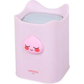 LiLFANT Kakao Friends立體公仔桌上型搖蓋垃圾桶, Apeach淺粉色