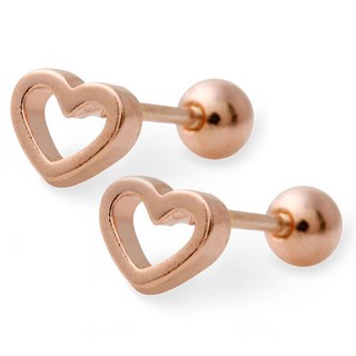 Miniart 女性用14K金針簡約愛心耳環 MS405 2入