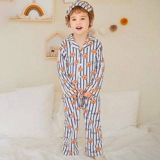 몰리멜리프렌즈 아동용 베어 카라 소프트 피치웜 파자마 상하의 세트