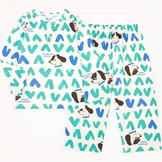 몰리멜리프렌즈 유아용 하뚜퍼피 소프트 피치 웜 상하복 파자마 세트