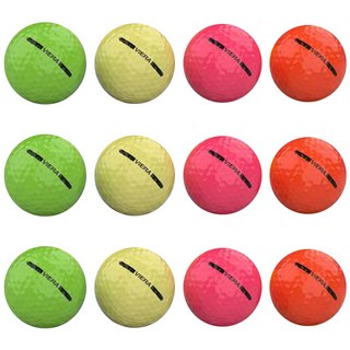 볼빅 VIERA 골프공 2피스 4종 x 3p 세트, 핑크, 옐로우, 라임, 오렌지, 1세트, 4개입