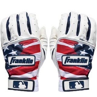 Franklin USA Classic XT 雙手穿戴打擊手套 21065, 海軍藍 + 白色 + 紅色