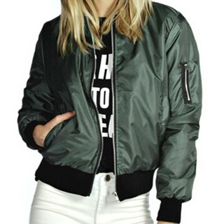 Goodif 女款經典短版飛行員大尺碼外套