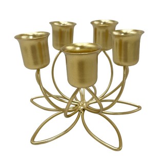 羅伊爾獨特家居裝飾5層燭台, 金色