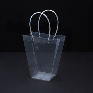 미화부장 PVC 비닐 꽃다발 화분 식물 선물 케이크 포장 투명 긴 대형 쇼핑백, 01 사다리꼴 소, 5개