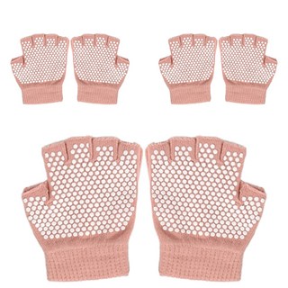 히즈플랜 논슬립 요가 장갑 좌우 세트, 핑크, 3세트