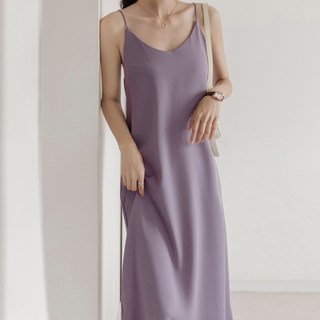 Paperments 絲滑細肩帶基本款襯裙式連身裙 03958