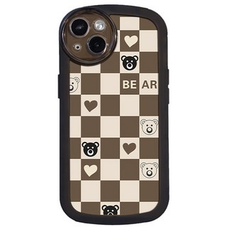 VENTI 棋盤格棕熊手機殼