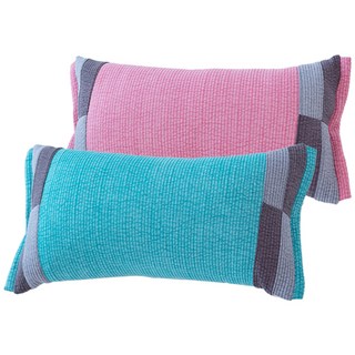 사랑예감 순면 피그먼트 국내산 패치형 메밀 베개, 분홍 + 하늘, 2개