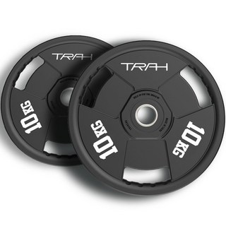 trahere 居家訓練聚氨酯塗層槓片 UP3H, 10kg, 黑色, 2個