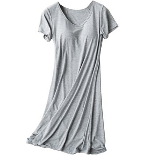 女款莫代爾胸墊一體式短袖連身裙