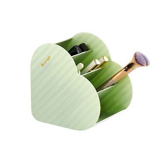 JM 化妝臺書桌分隔愛心整理收納盒, 淺綠色, 1個