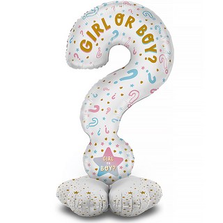 GRABO BALLOONS 鋁箔氣球 直立式空氣氣球 性別揭曉問號 119cm, 混色, 1個