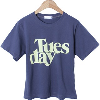 sugarfun 女款TUTU字母寬版短袖T恤