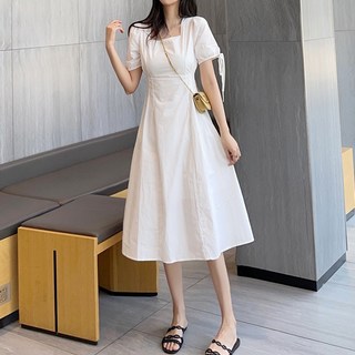 Paperments Camillin開衩線條夏季洋裝 04160, 白色