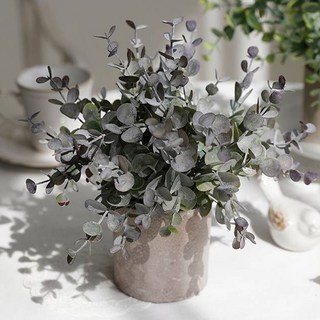 miss mone 居家咖啡館仿真桌上型迷你人造花盆栽, 尤加利(復古), 1個