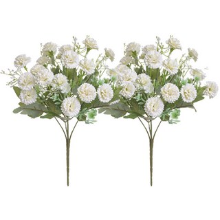 今日共感 美麗紫丁香人造花花束 20朵, 白色