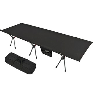 camp village 超輕量低款行軍床 + 收納袋組合, 黑色