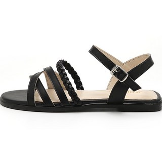 JACK&JILL 女款手工編織綁帶涼鞋 JB3339, 黑色, 235