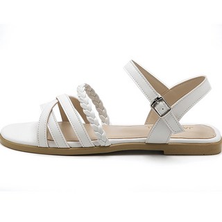 JACK&JILL 女款手工編織繫帶涼鞋 JB3339, 白色, 225