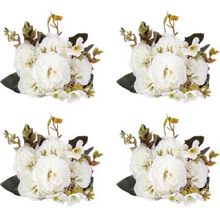 今日共感 頂級康乃馨仿真花 4入, 白色, 4個