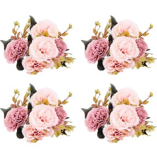 今日共感 頂級康乃馨仿真花 4入, 粉紅色, 4個