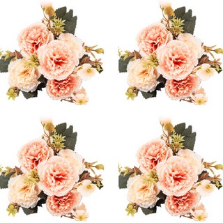 今日共感 頂級康乃馨仿真花 4入, 香檳色, 4個