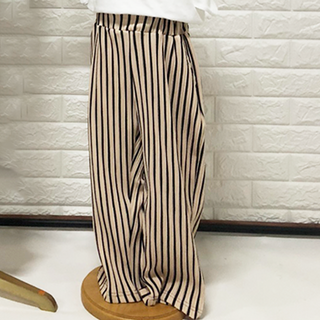 Yukids 條紋親子直筒褲 A款