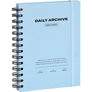 아이코닉 데일리 아카이빙 북 다이어리 스크랩북 일기장, 02 Powder blue, 1세트