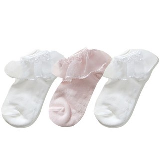 JANGAN 女童 Dear Socks 沙龍蕾絲襪 3雙組