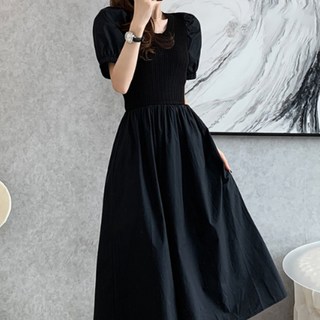 Paperments Poilin A字套頭夏季洋裝 04740, 黑色